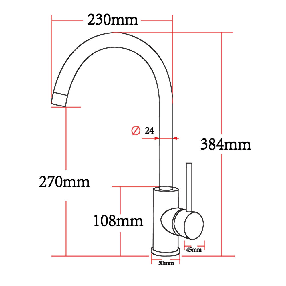 Round Gun Metal Grey Kitchen Sink Mixer Tap