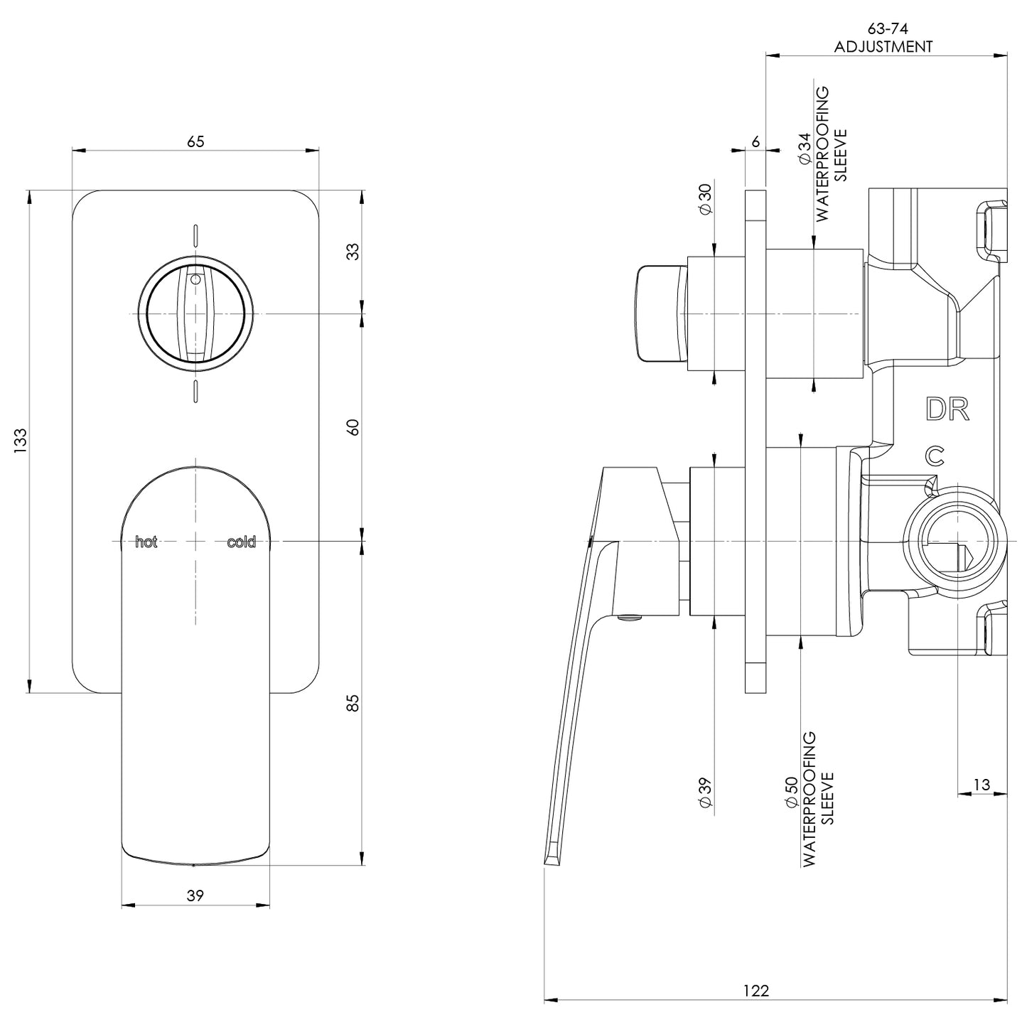 Mekko SwitchMix Shower / Bath Diverter Mixer