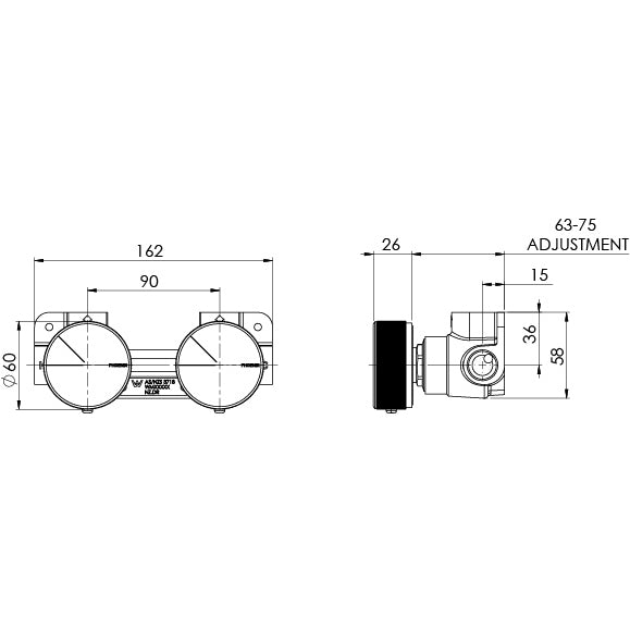 Axia Twin Shower Mixer / Wall Mixer