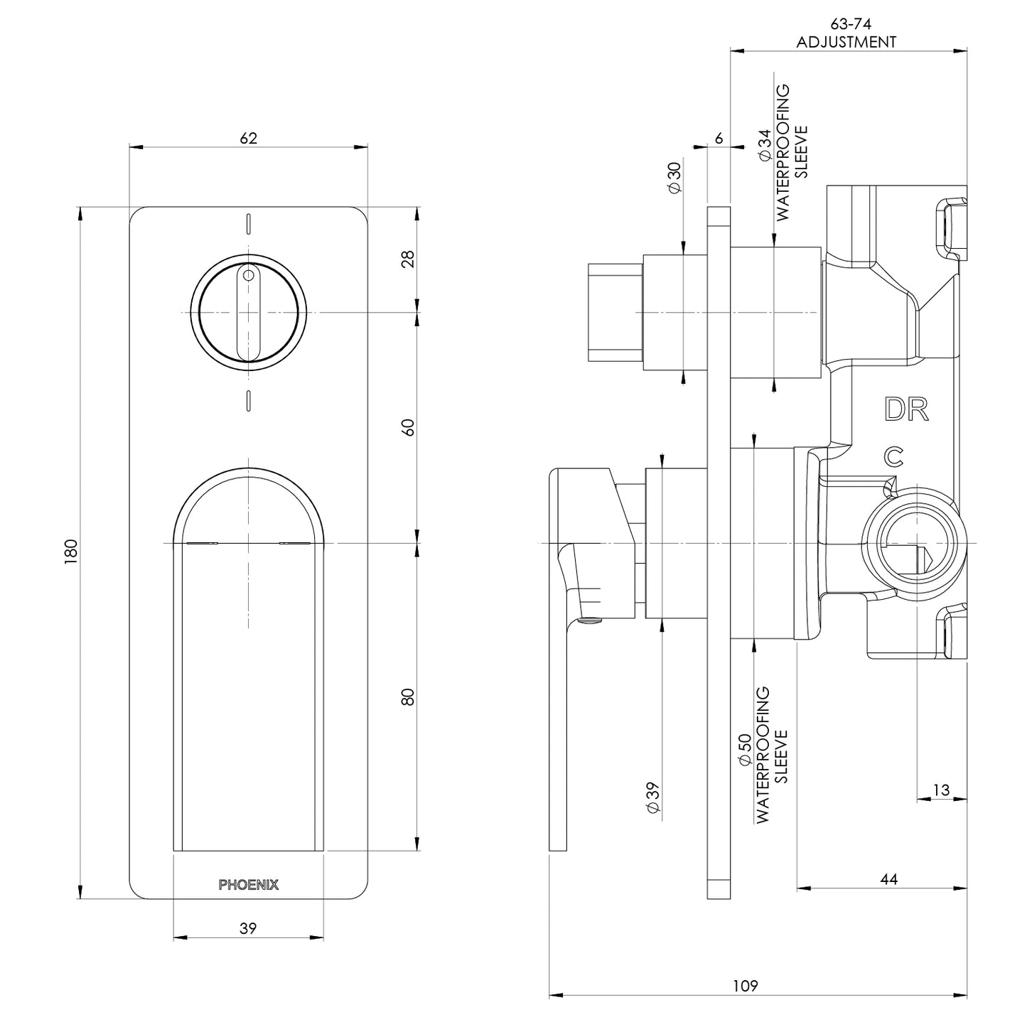 Teel SwitchMix Shower / Bath Diverter Mixer