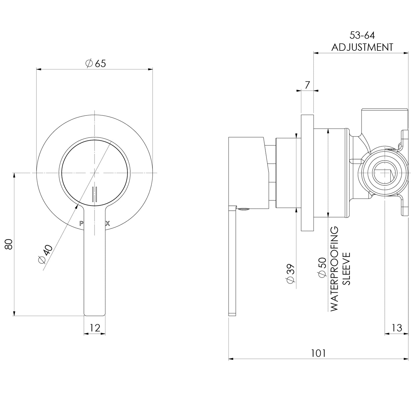 Lexi MKII SwitchMix Shower / Wall Mixer