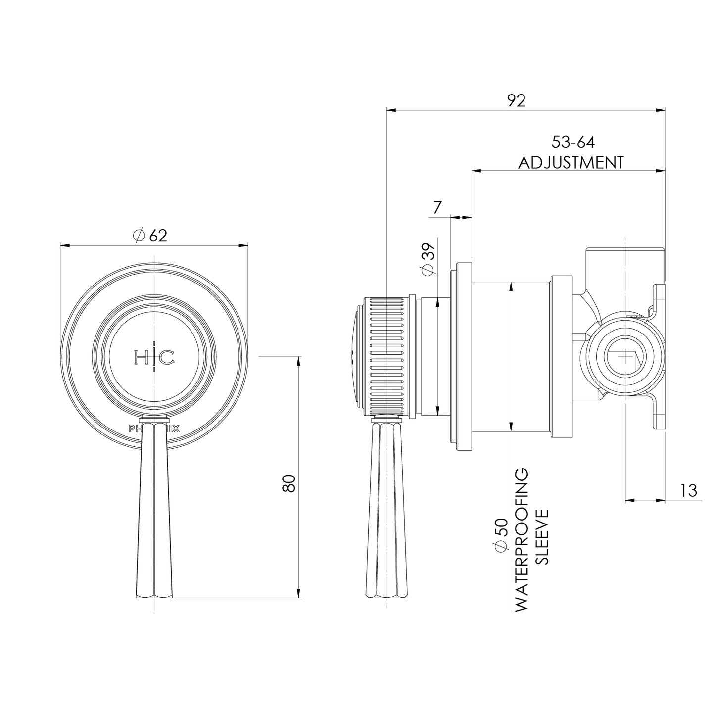 Wiltern SwitchMix Shower / Wall Mixer Fit-Off Kit
