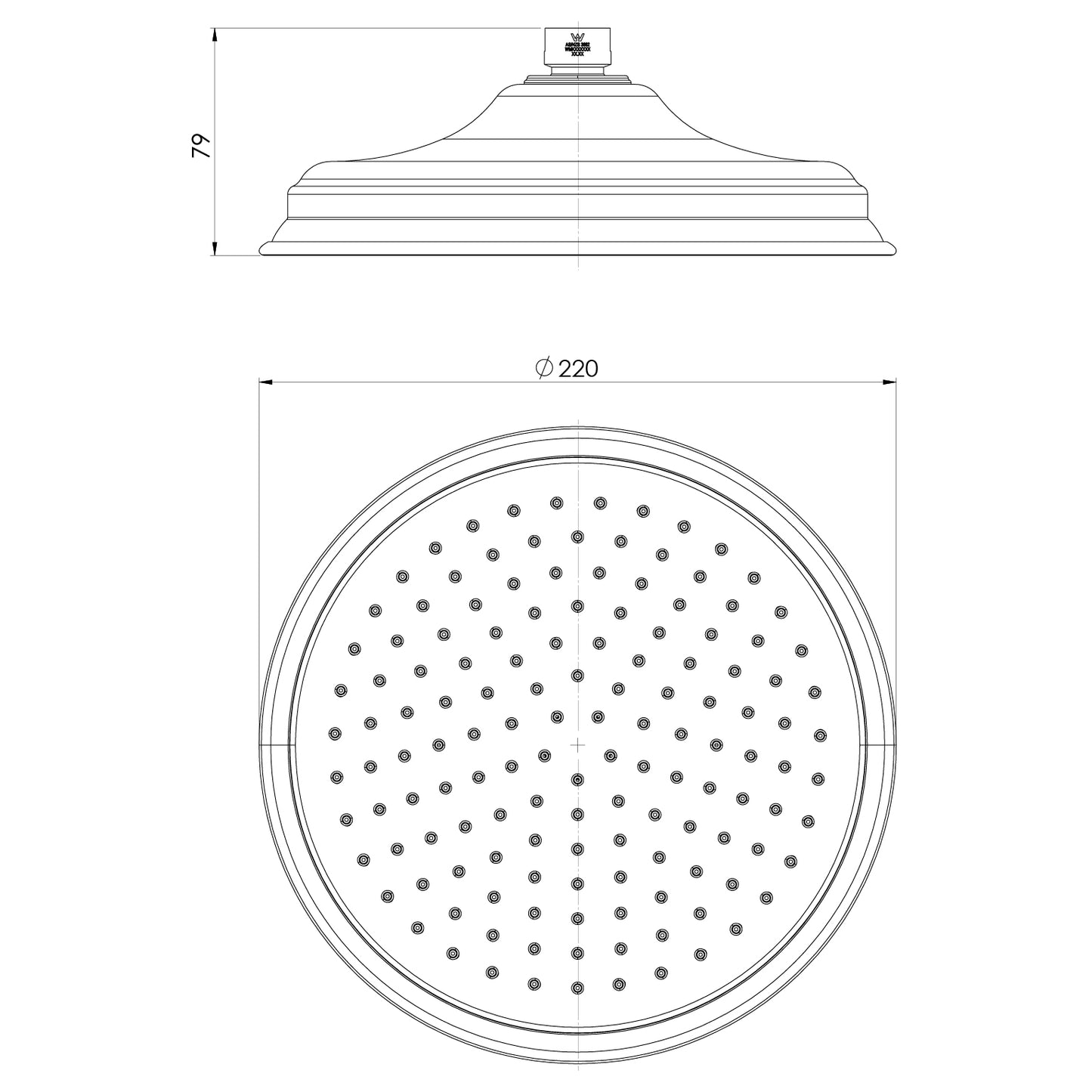 Wiltern Shower Rose 220mm