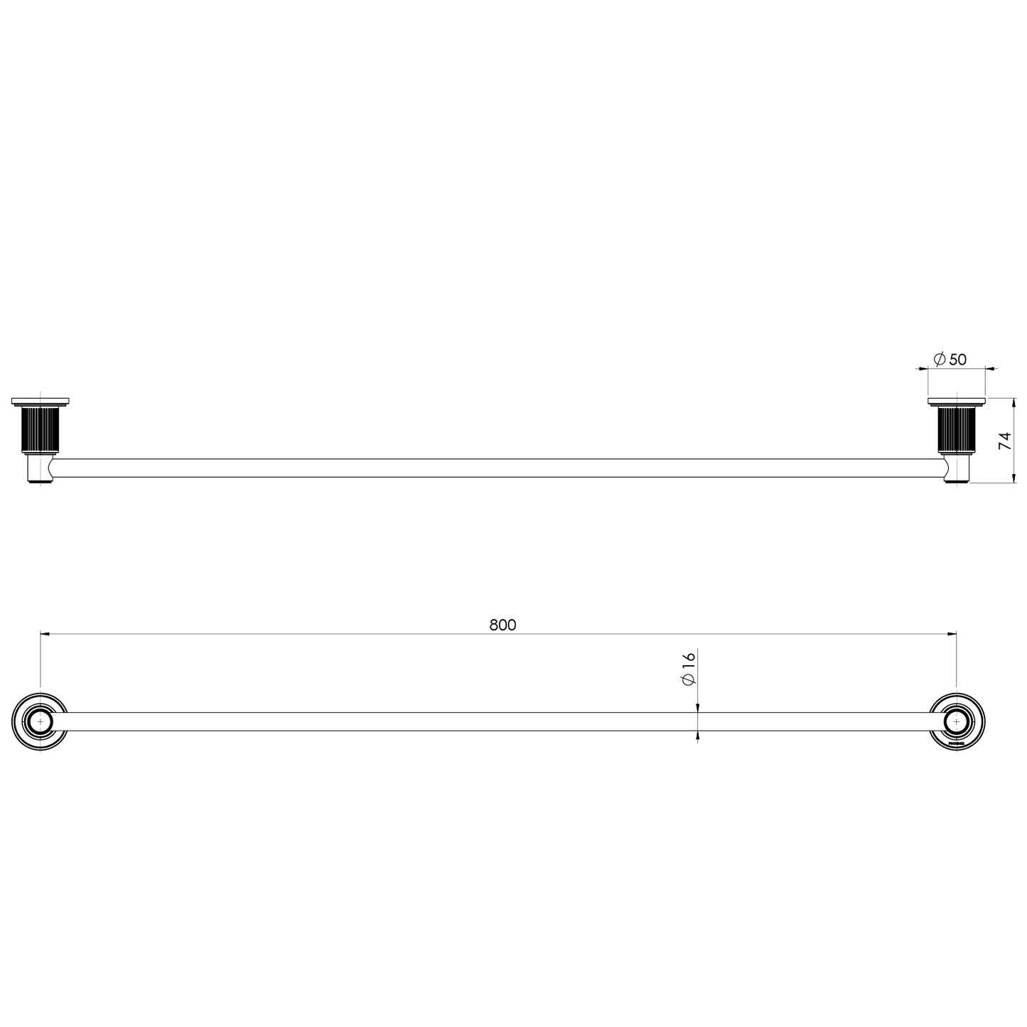 Wiltern Single Towel Rail 800mm