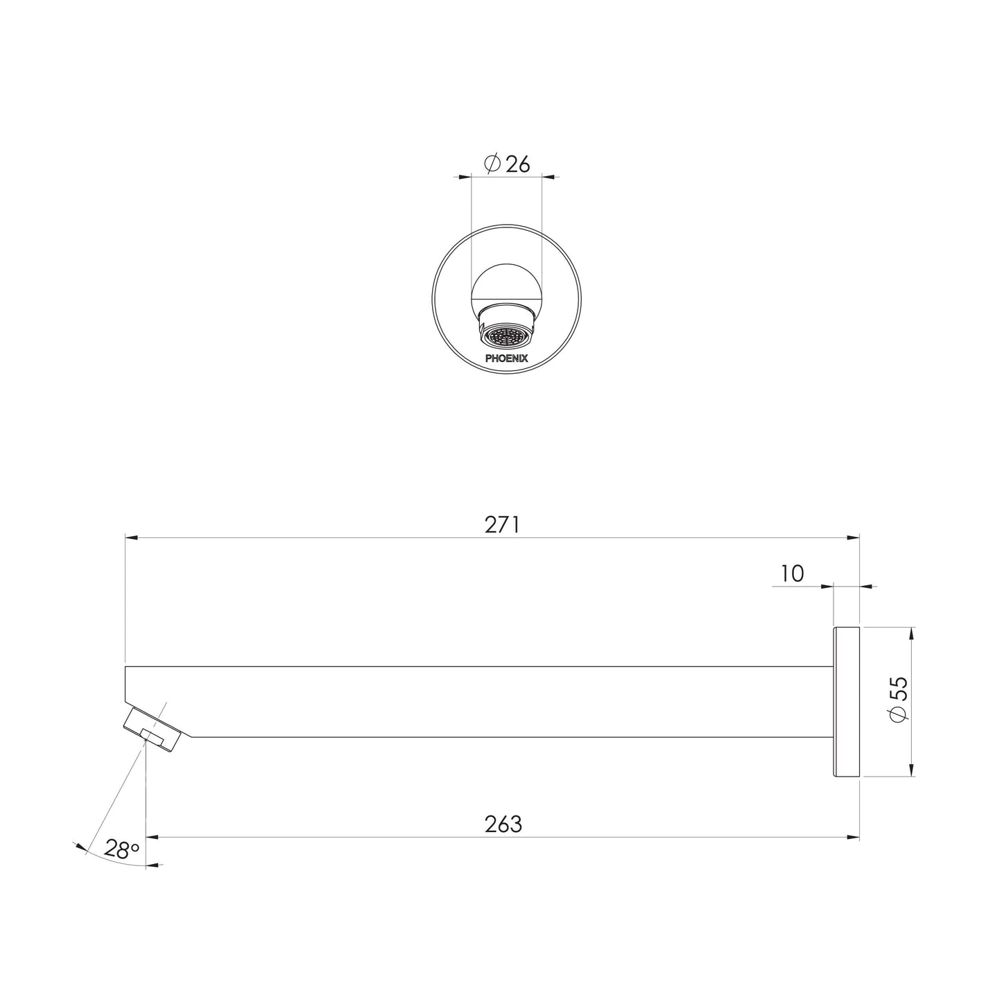 Pina Bath Outlet 250mm