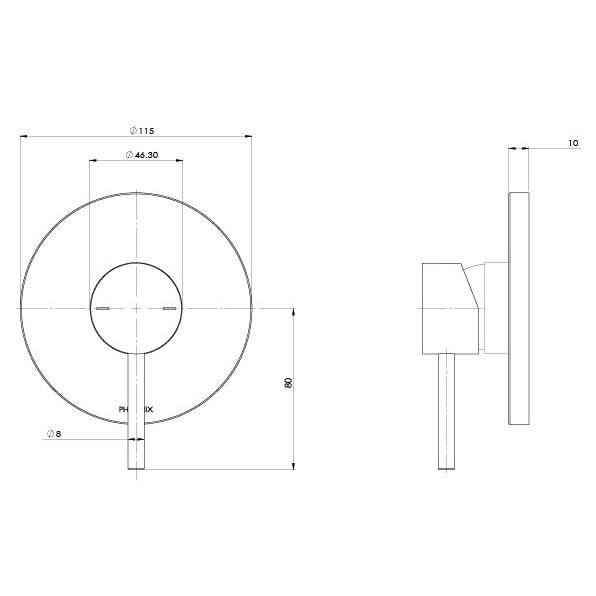 Pina Shower / Wall Mixer Trim Kit Only