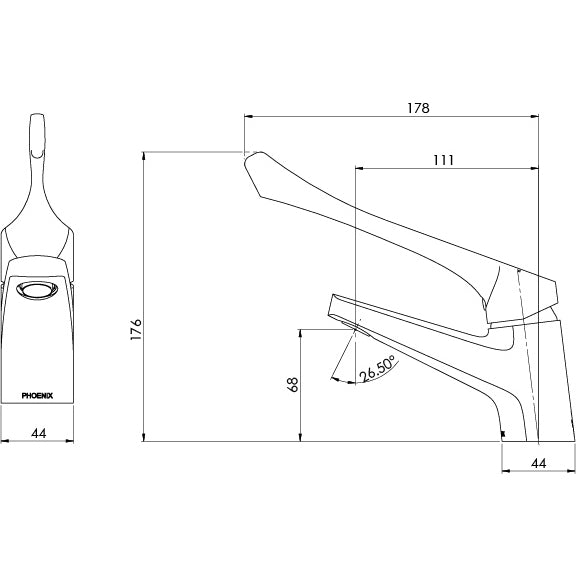 Ivy MKII Extended Handle Fixed Basin Mixer 6 Star