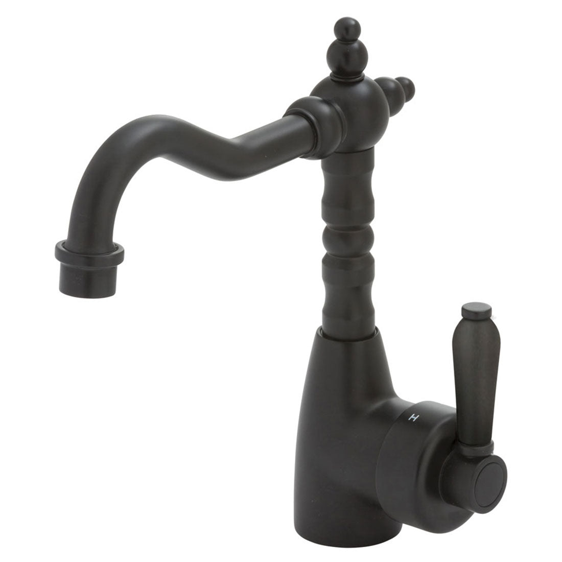 Fienza Eleanor Shepherds Crook Basin Mixer Matte Black