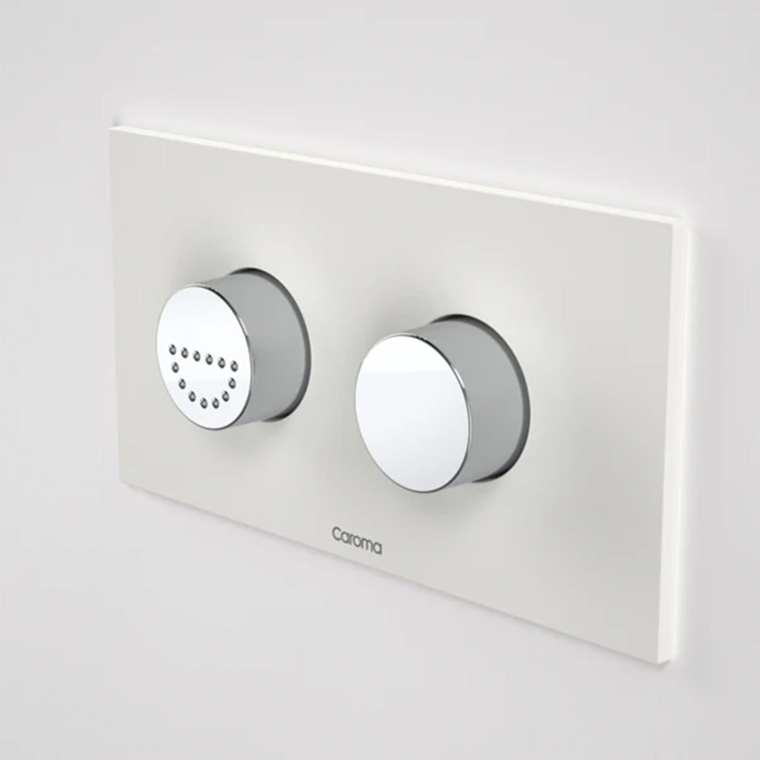 Caroma Invisi Series II Dual Flush Plate & Raised Care Buttons (Plastic), Round, Morning Glow/Pearl