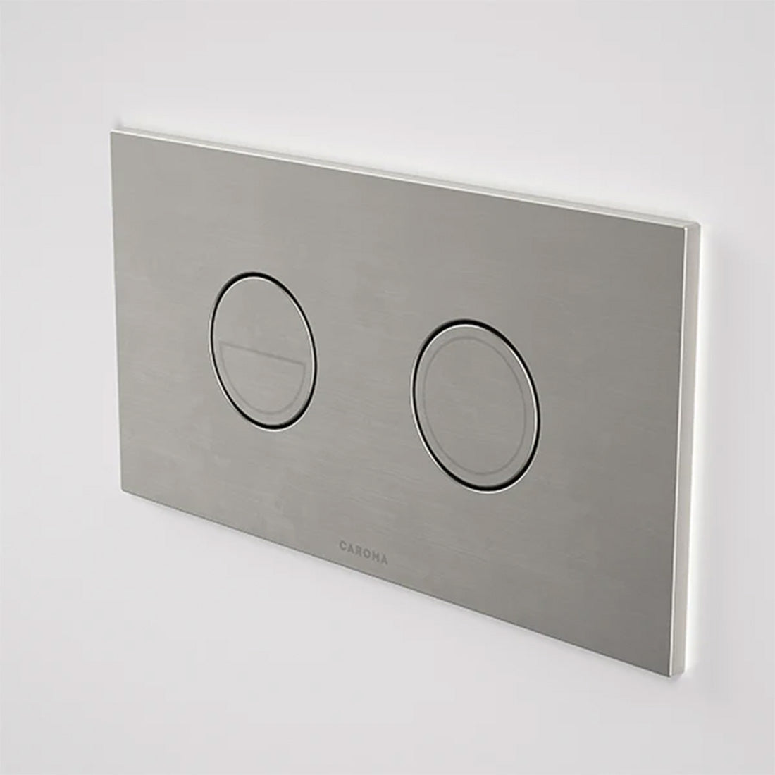 Caroma Invisi Series II Dual Flush Plate & Buttons (Metal) | Round | Brushed Nickel