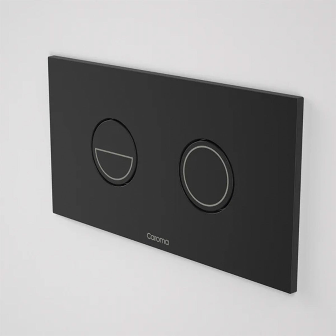 Caroma Invisi Series II Dual Flush Plate & Buttons (Metal) | Round | Matte Black