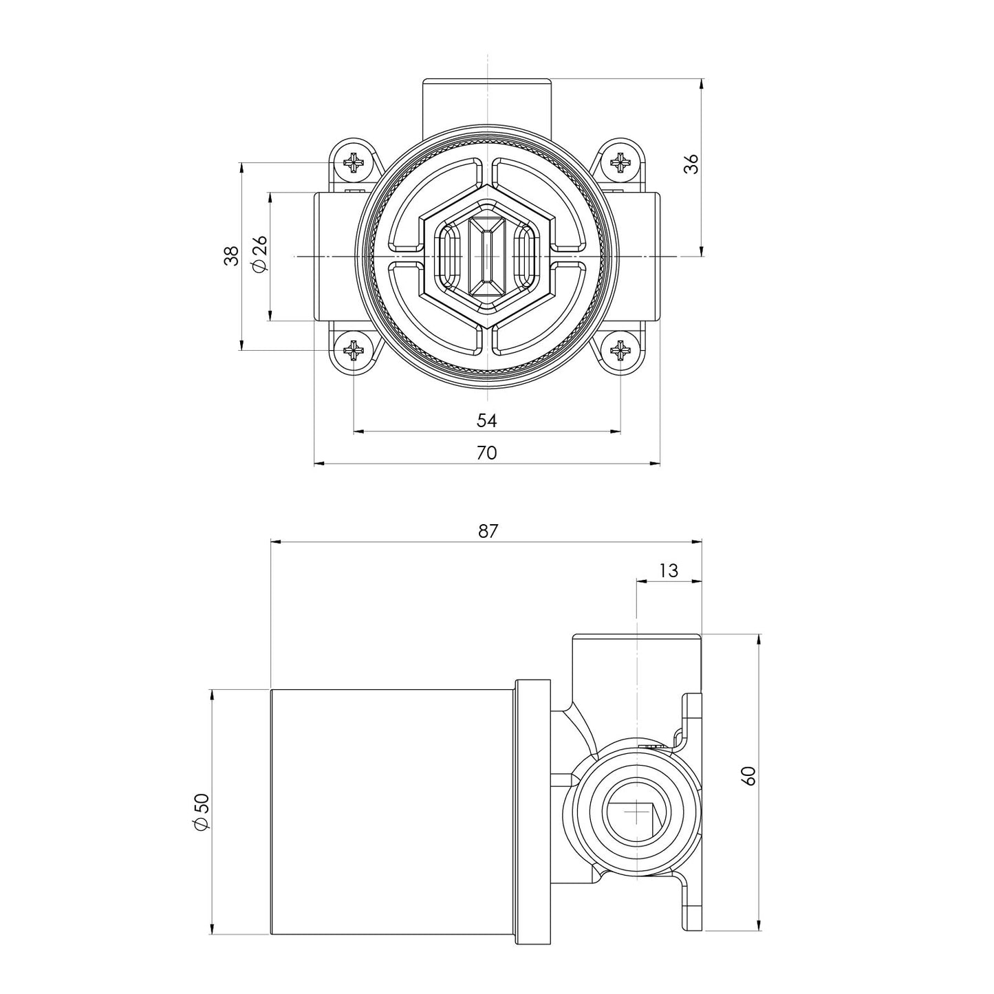 SwitchMix Shower / Wall Mixer Lead Free Rough In Kit