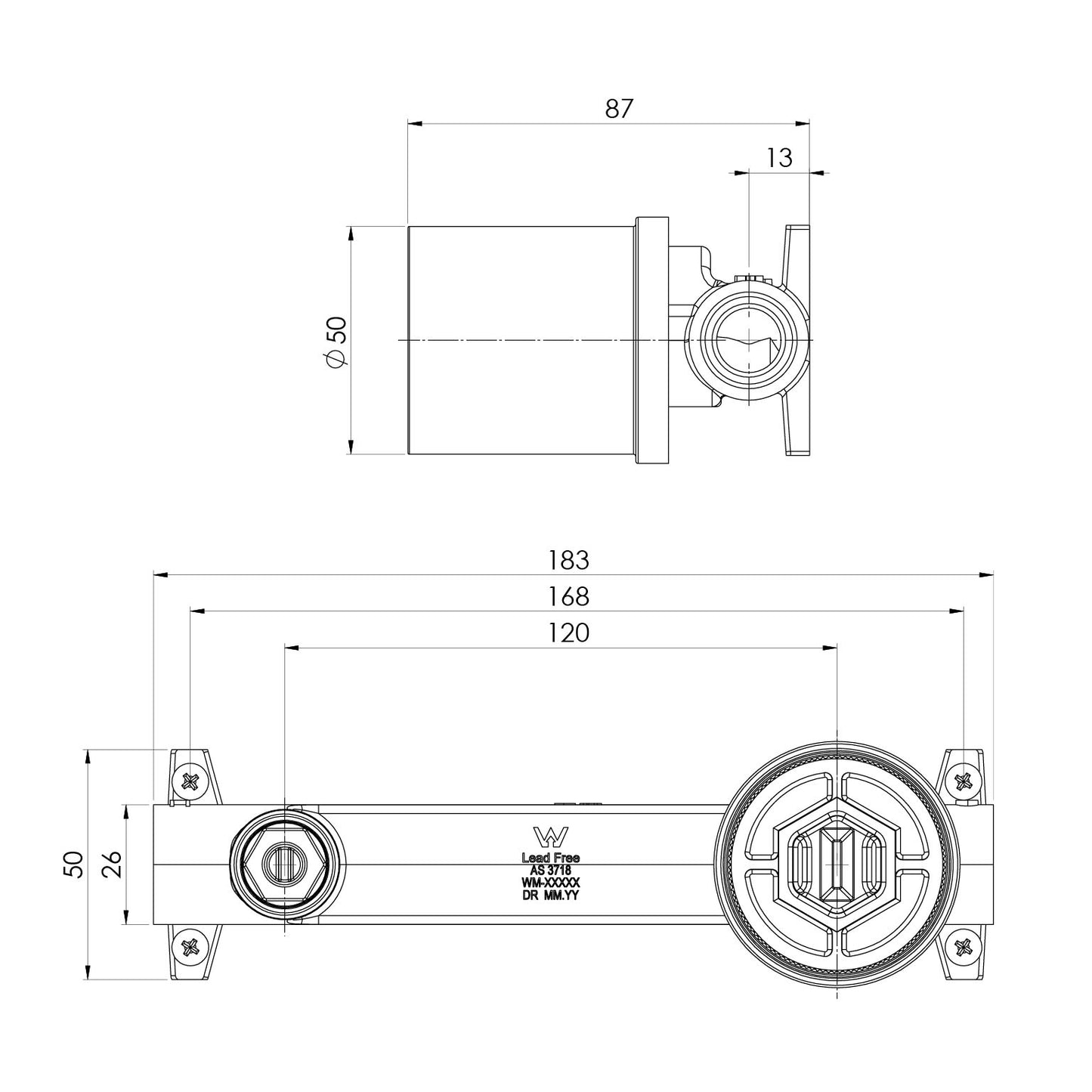 SwitchMix Wall Basin / Bath Mixer Set Rough-In Kit