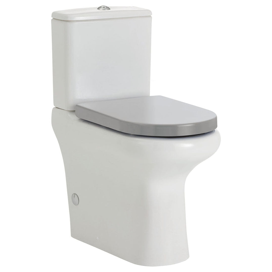 Fienza RAK Compact Back-to-Wall Toilet Suite, Grey Seat, S-Trap 70-160