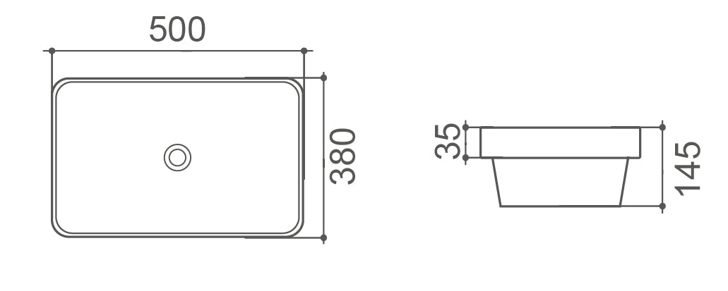 MILAN 500 Semi Insert Basin