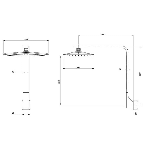 NX Cape High-Rise Shower Arm & Rose