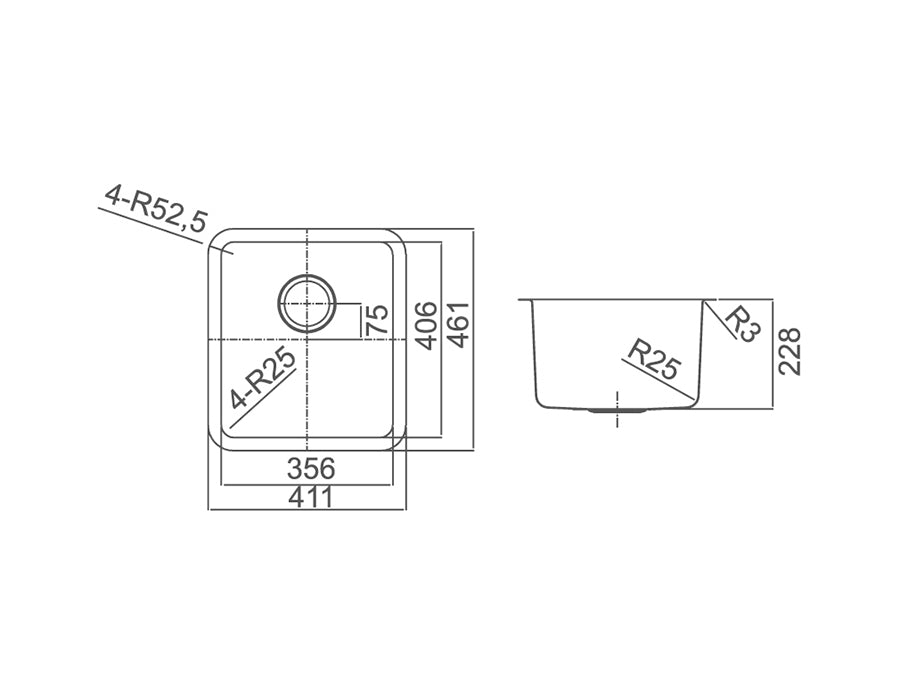 MORO 31L Undermount Sink