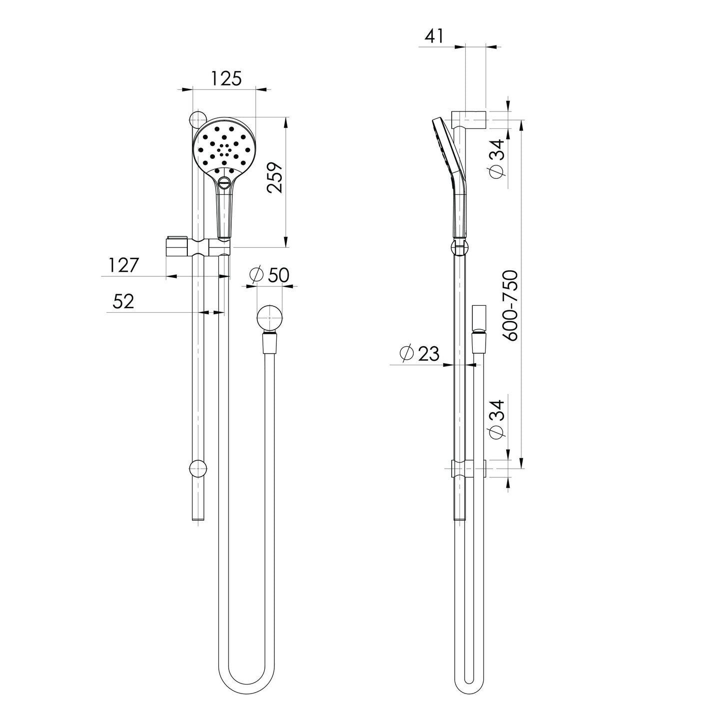 Ormond Rail Shower - 4 Star