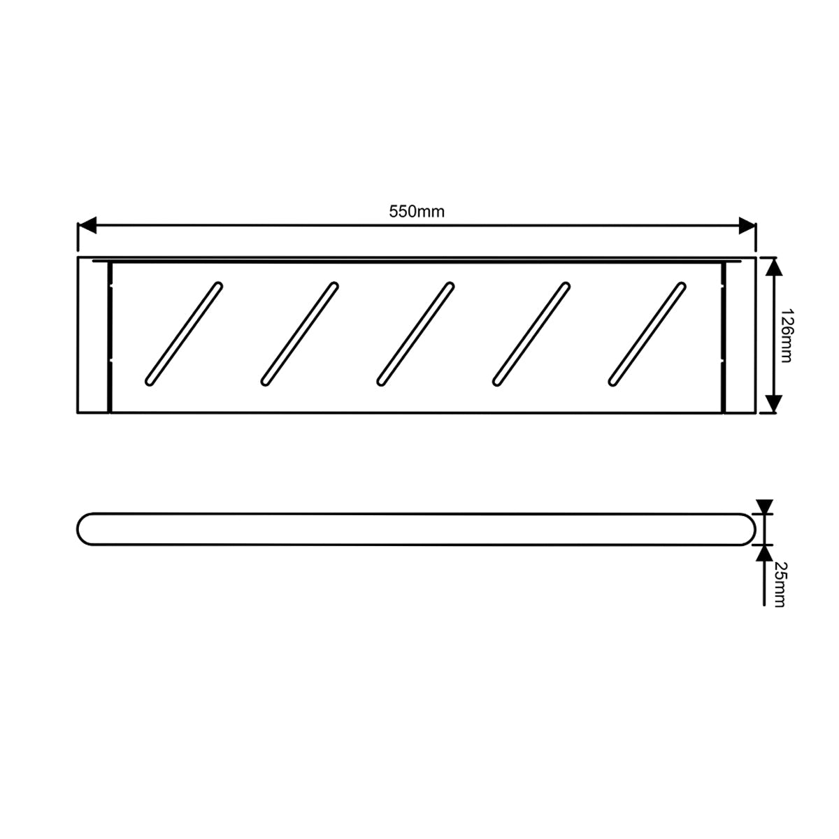 RUSHY BRUSHED NICKEL SHELF