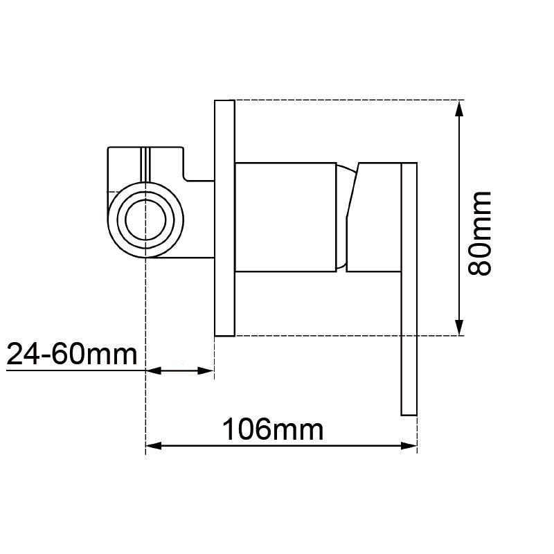 LUCID PIN - Chrome Wall Mixer (80mm Cover Plate )