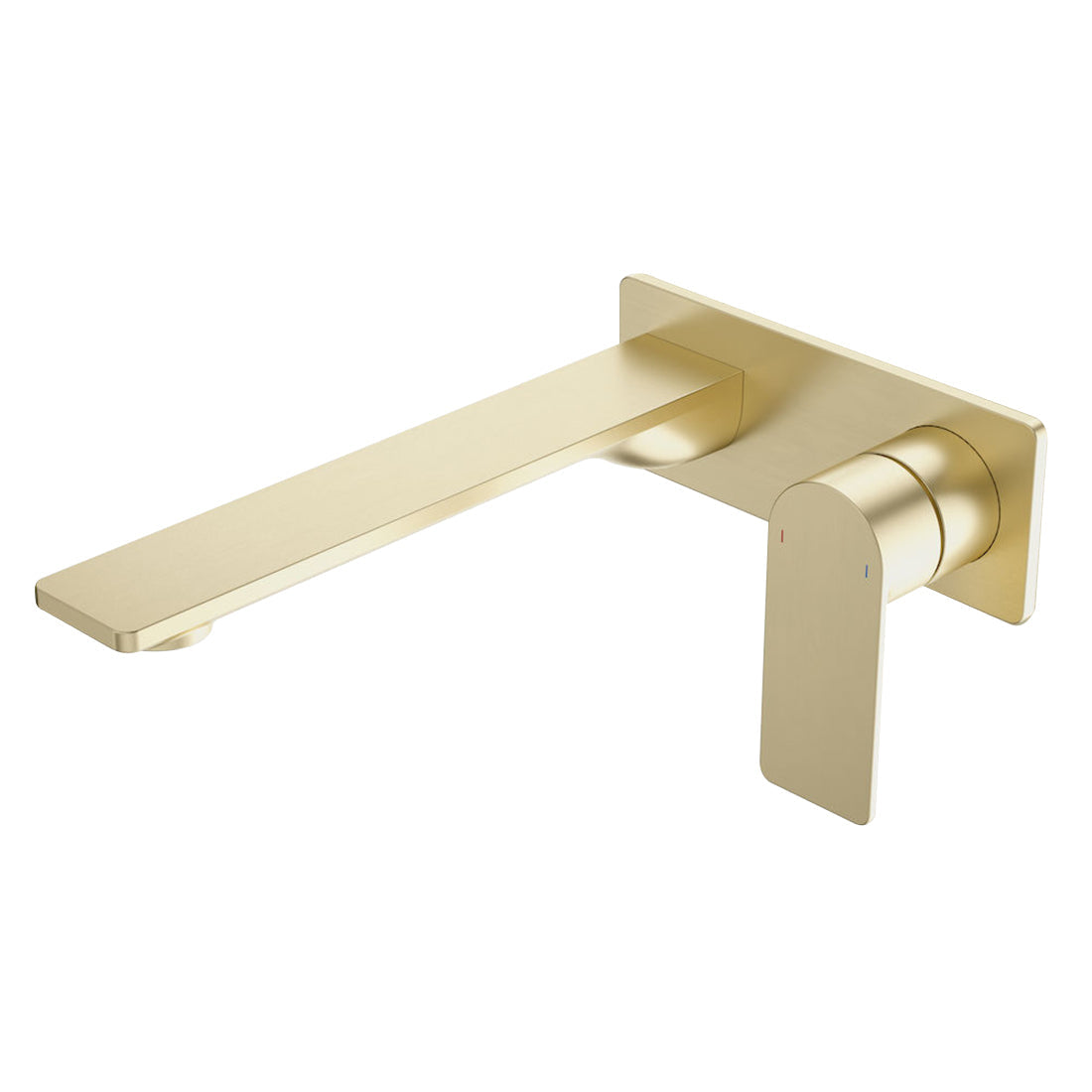 Caroma Urbane II 220mm Wall Basin/Bath Mixer - Rectangular Cover Plate Brushed Brass