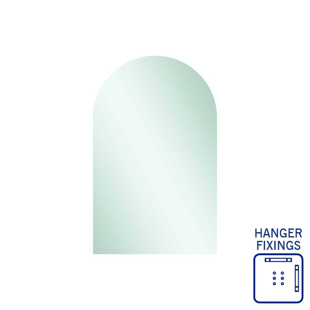 Aspen Polished Edge Arch Mirror with Hangers