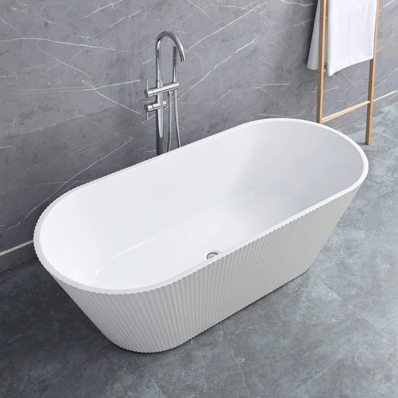 Rovane Fluted Bathtub 1500mm Gloss White