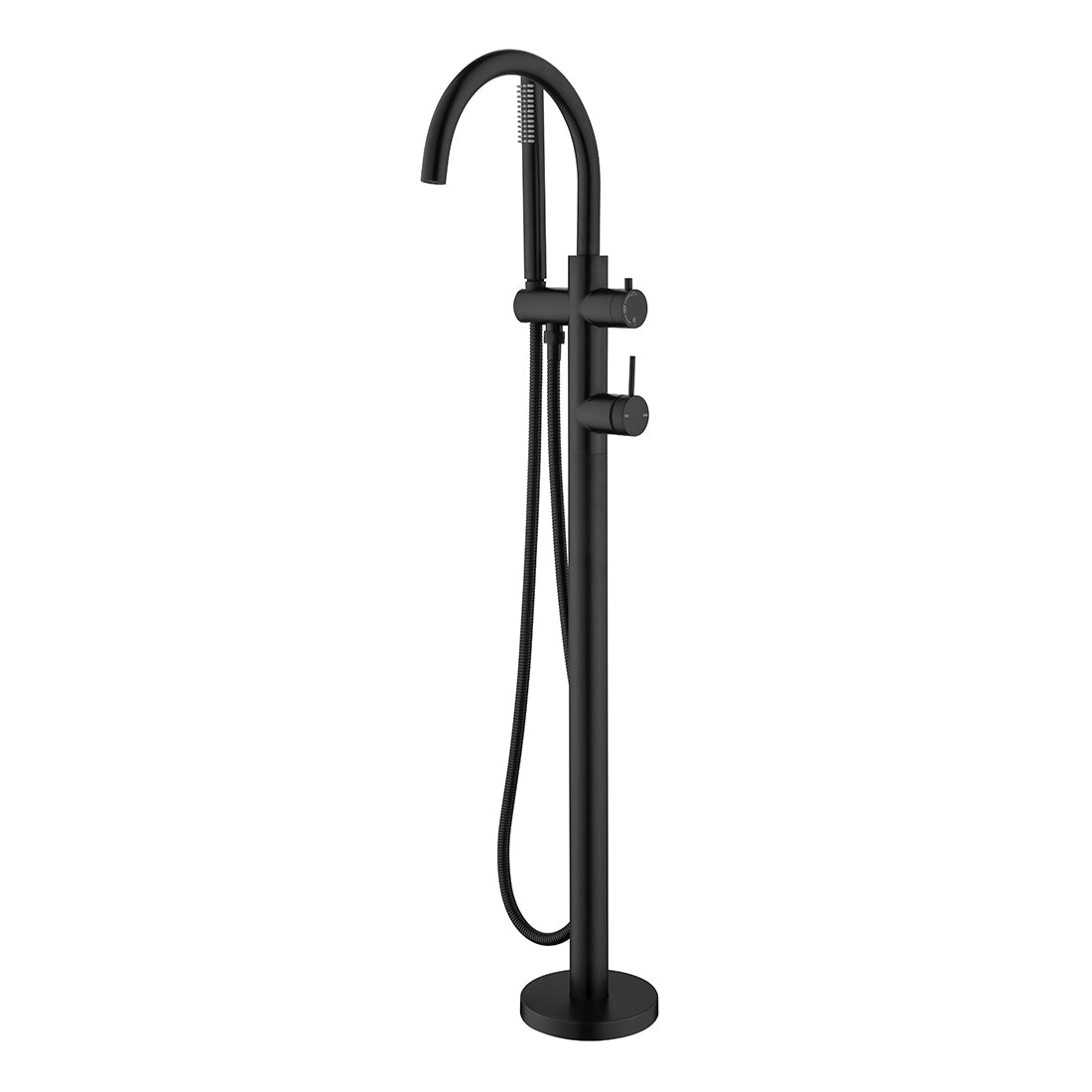 Bella Vista Mica Freestanding Bath Mixer with Hand Shower Black