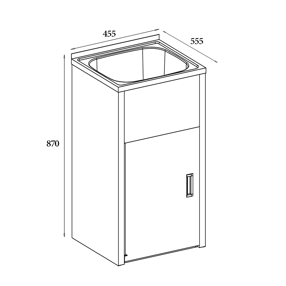 Tulsa Laundry Trough with Metal Cabinet (35 Litre)