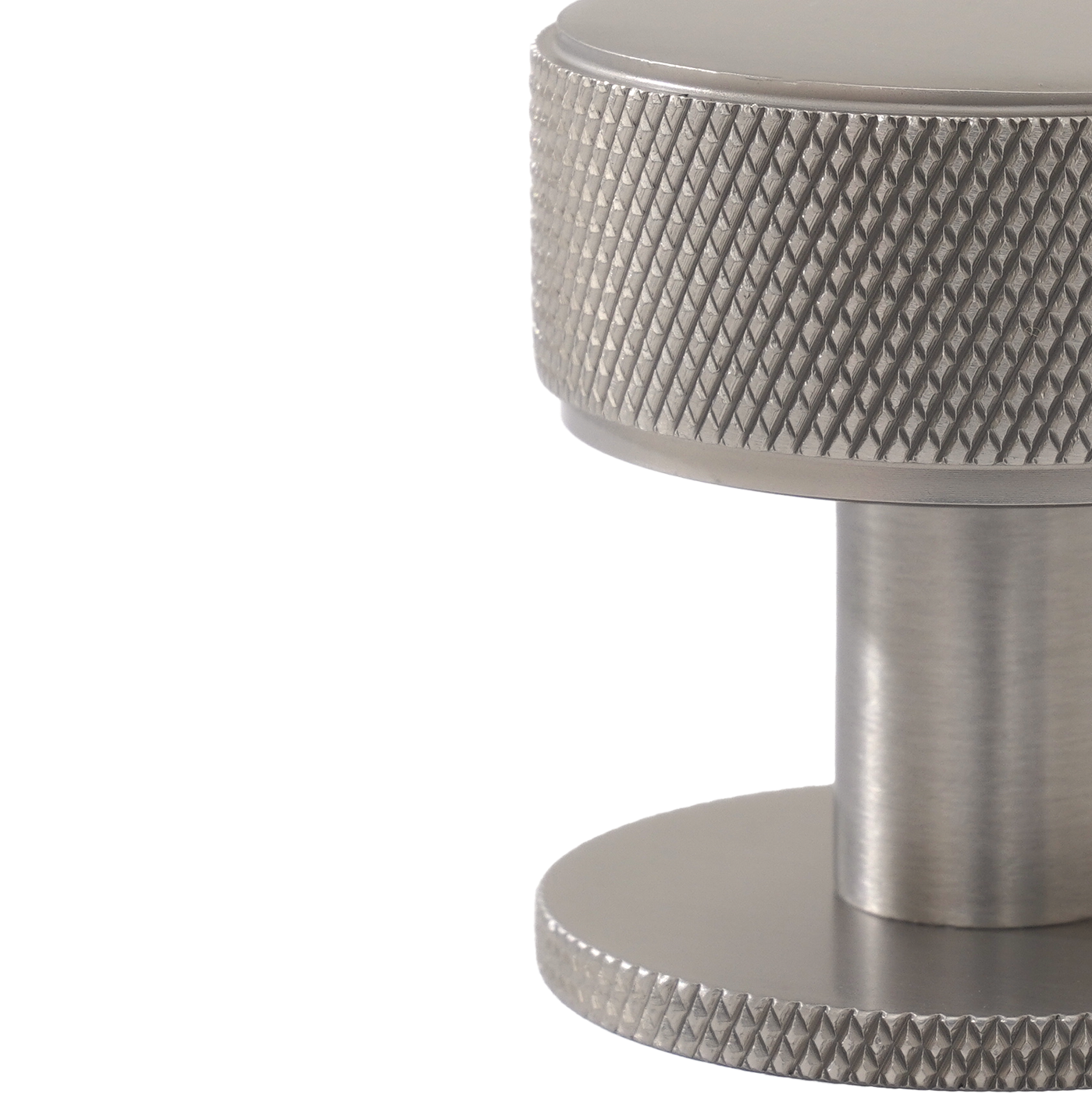 Momo Belgravia Knurled Round Knob Solid Brass 35mm in Dull Brushed Nickel (2)