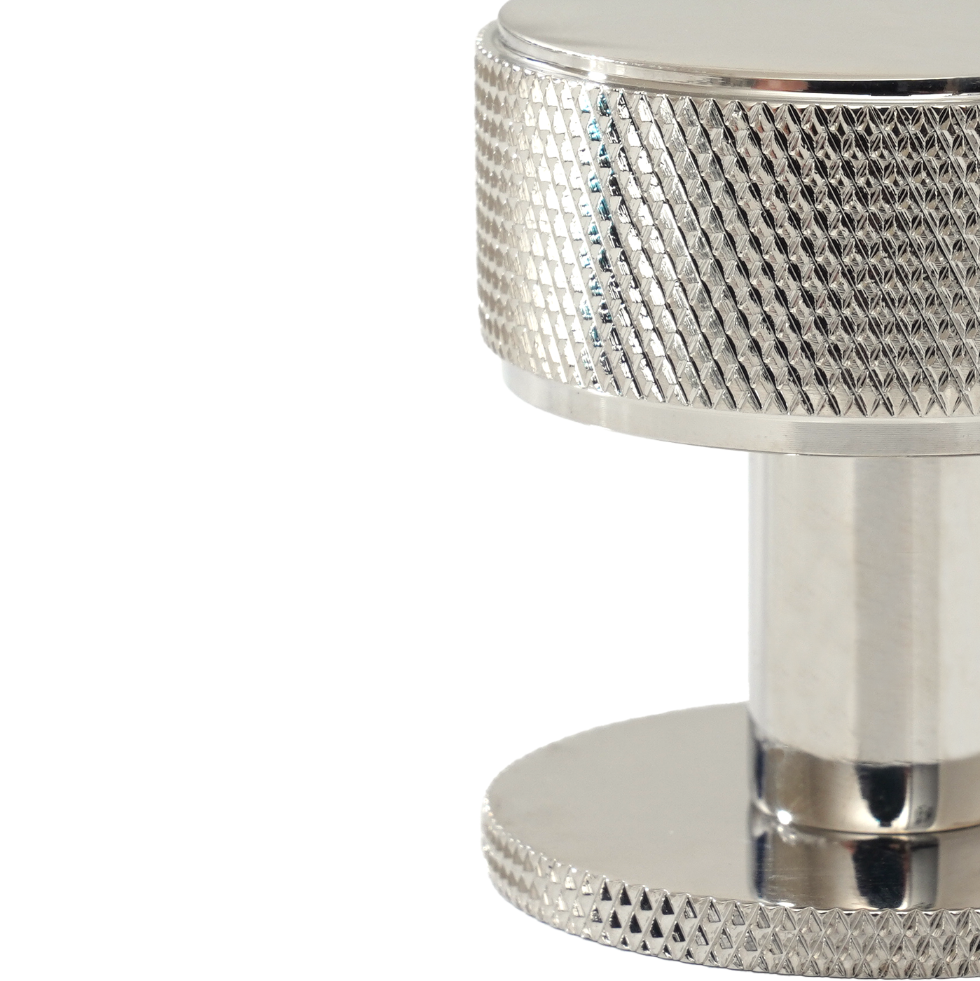 Momo Belgravia Knurled Round Knob Solid Brass 35mm in Polished Nickel (2)