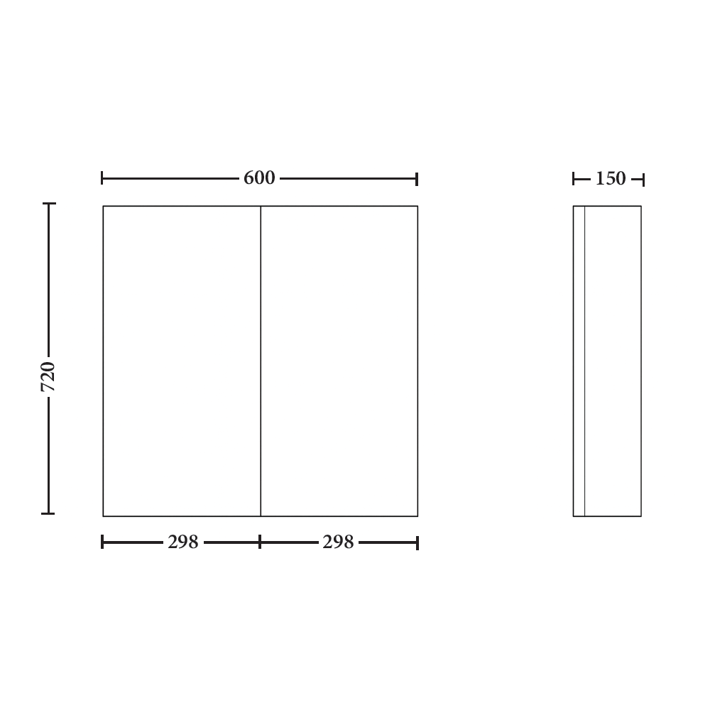 Mirror Cabinet 600mm