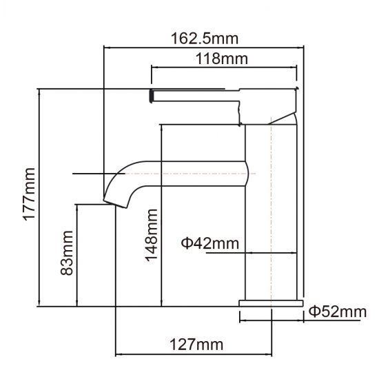 LUCID PIN - Brushed Copper Basin Mixer
