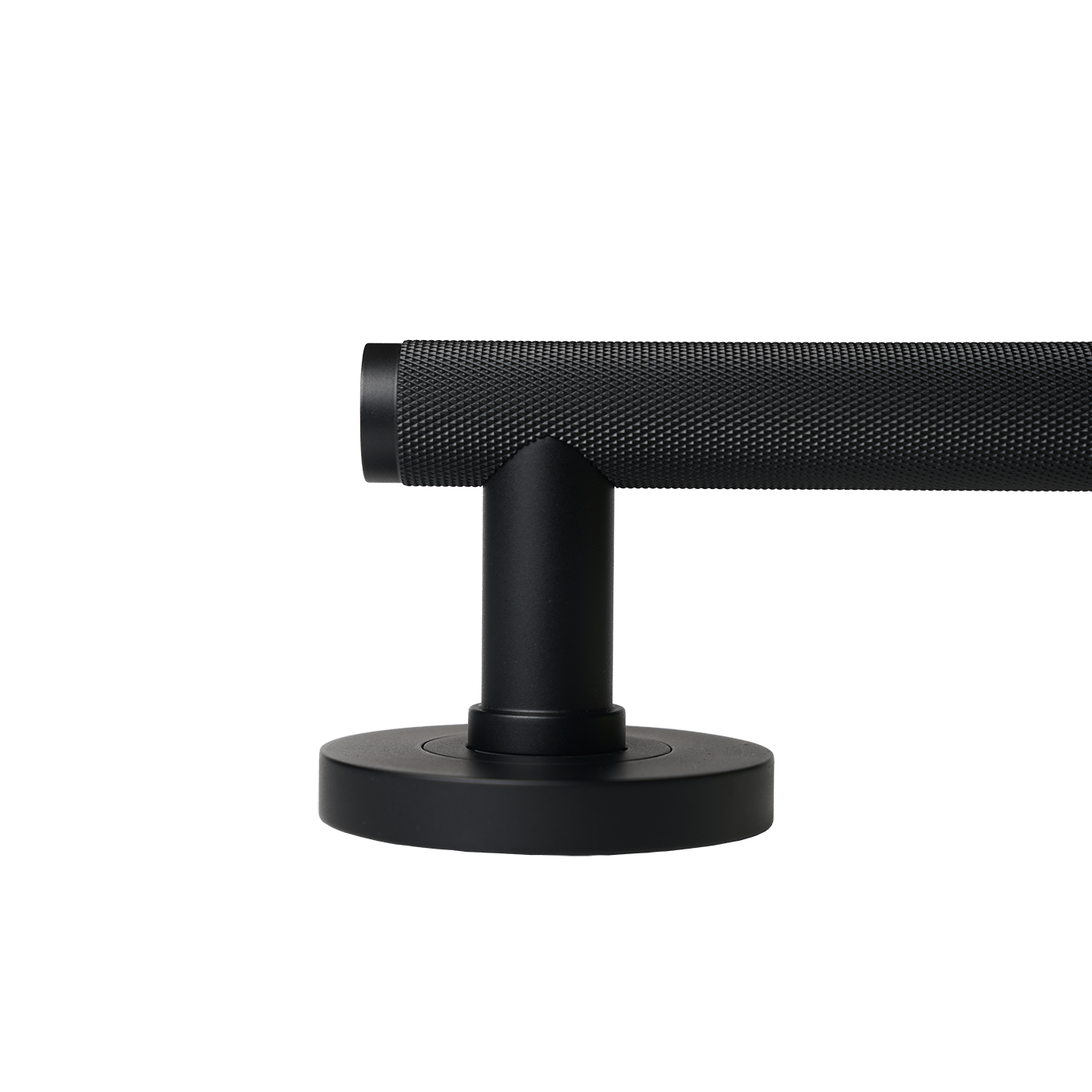 Momo Bellevue Solid Brass Knurled Lever Entrance Set In Matt Black (3)