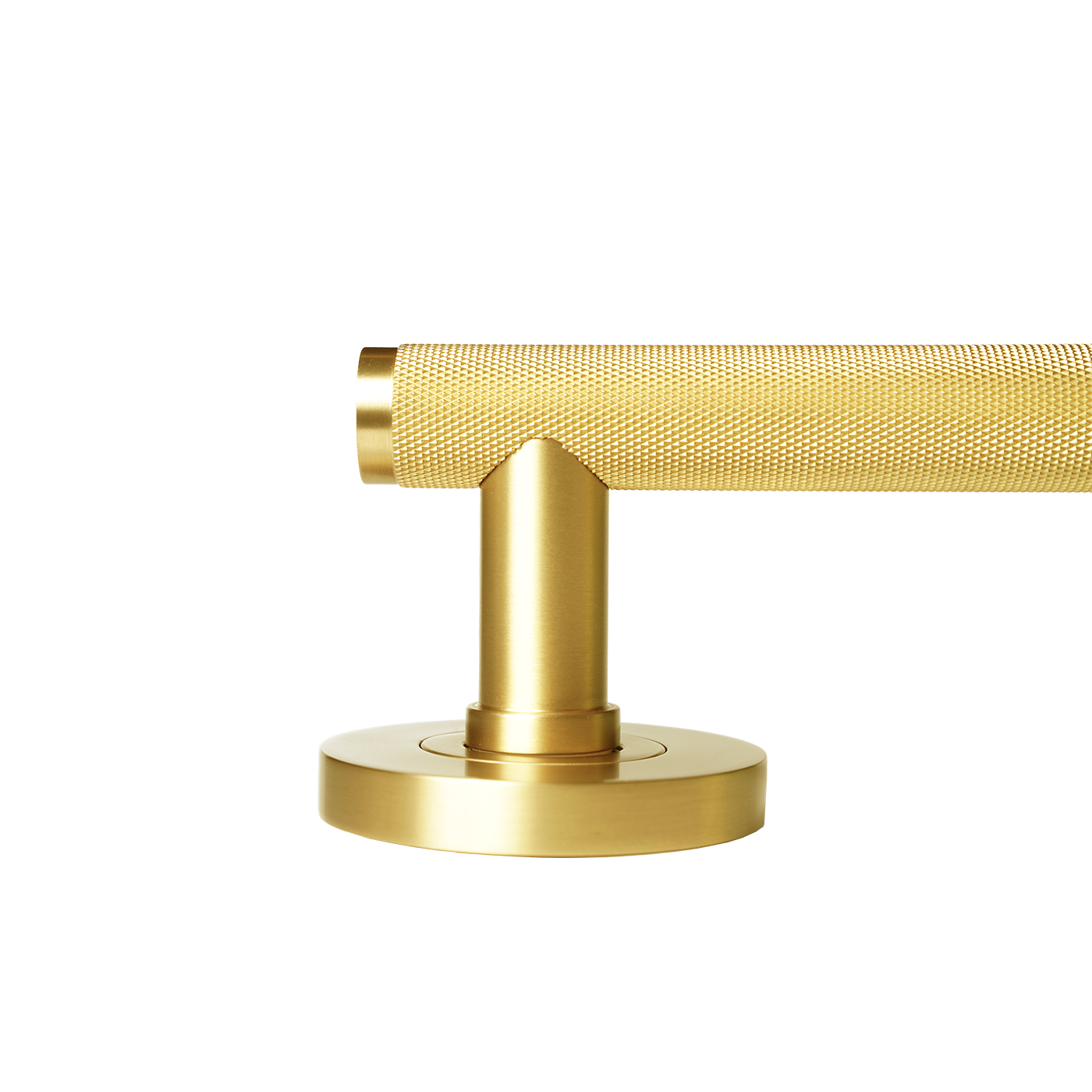 Momo Bellevue Solid Brass Knurled Tubular Latch Passage Lever Set In Brushed Satin Brass (3)