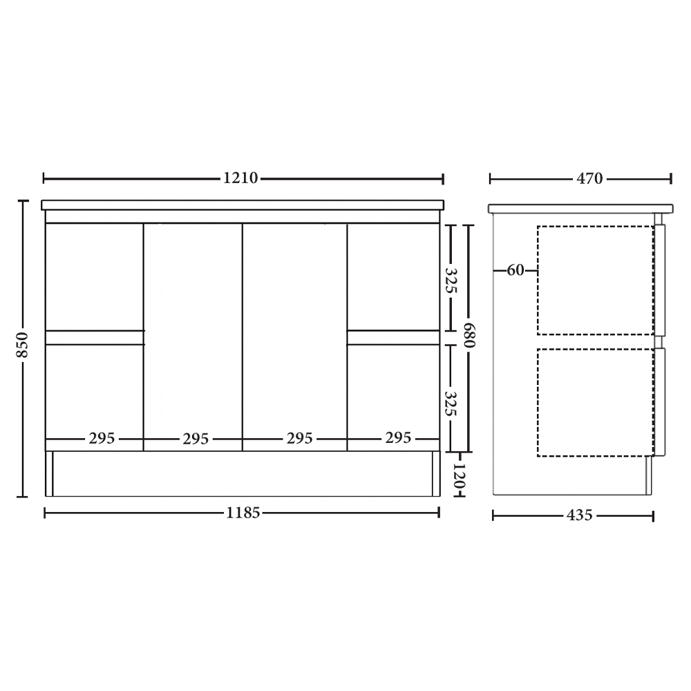 Rio 1200mm Freestanding Vanity