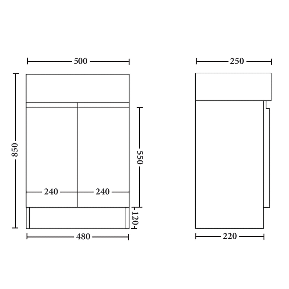 Siena 490mm Slimline Vanity
