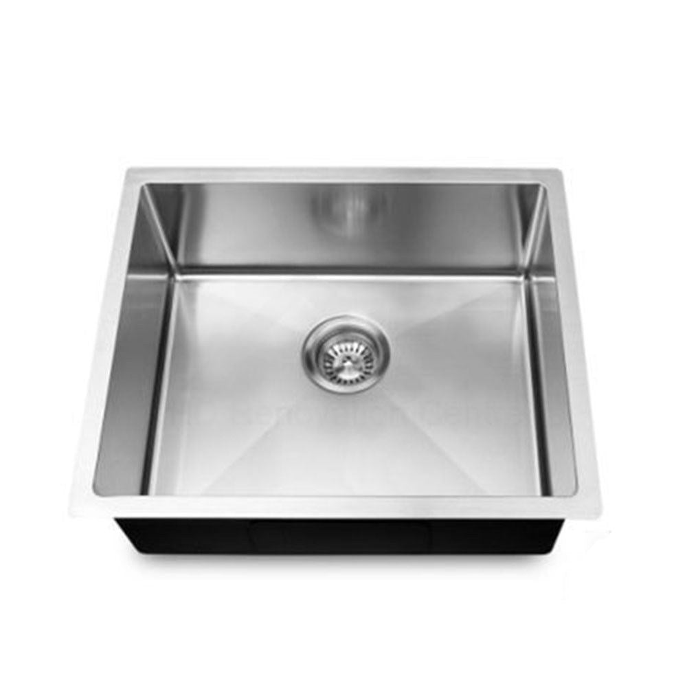 1.2mm Round Corner Stainless Steel Handmade Single Bowl TopFlushUndermount KitchenLaundry Sink 440*440*205mm