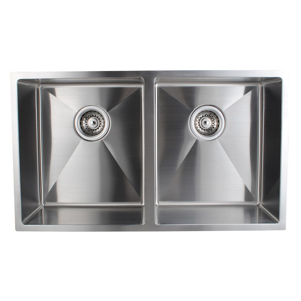 1.2mm Handmade Double Bowls TopUndermount KitchenLaundry Sink 770*450*215mm