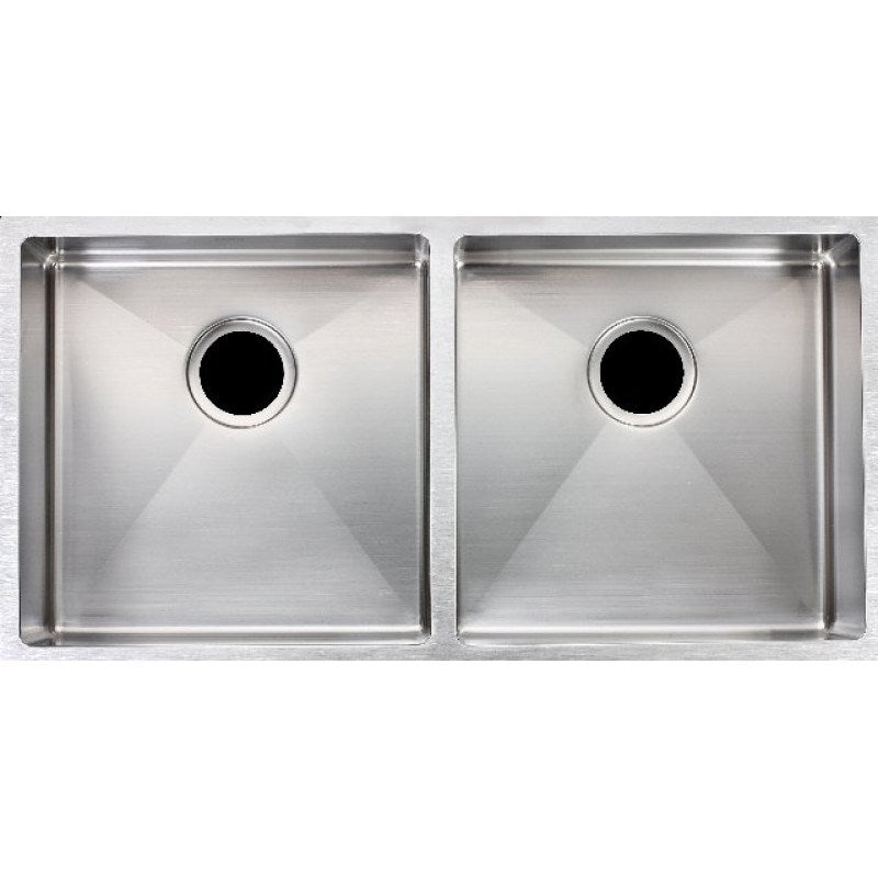 1.2mm Handmade Double Bowls TopUndermount Kitchen Sink Round Corner 865*440*200mm