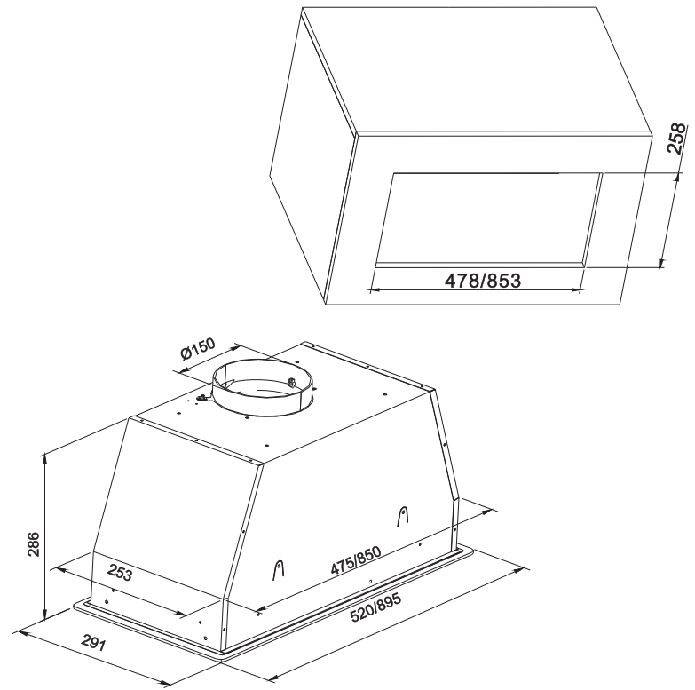 Carysil Built-In Canopy Rangehood 90CM