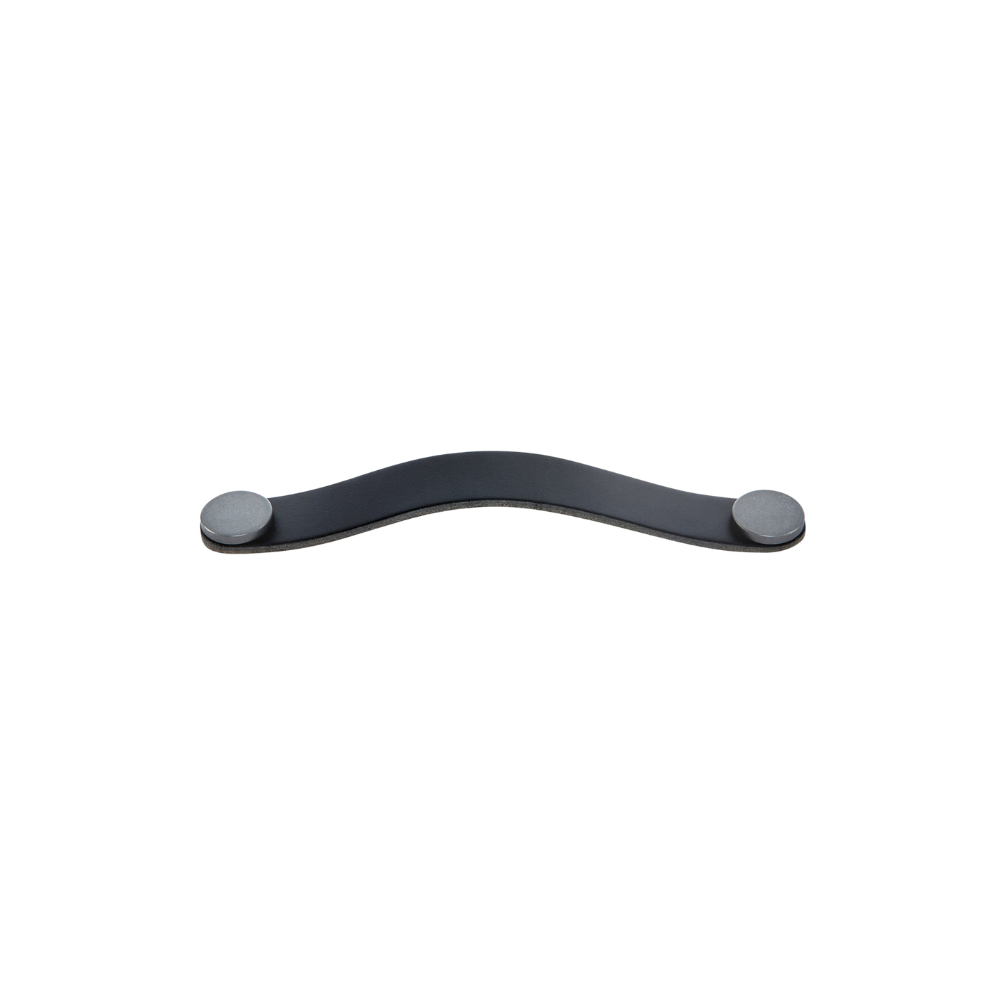 Momo Flexa Leather D Handle 160mm in Black with Pewter Buttons (1)