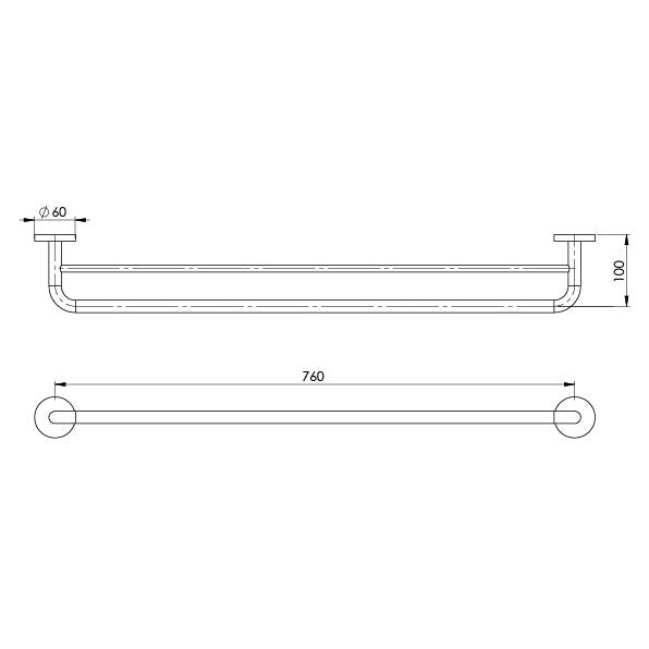 Festival Double Towel Rail 760mm