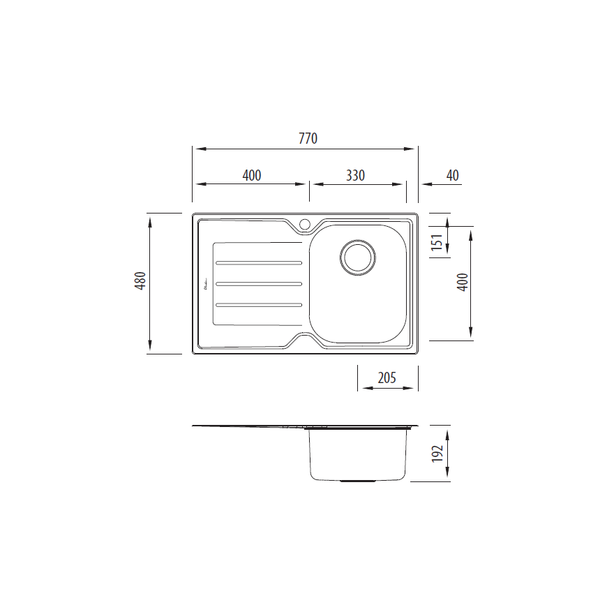 Flinders Single Bowl Sink with Drainer