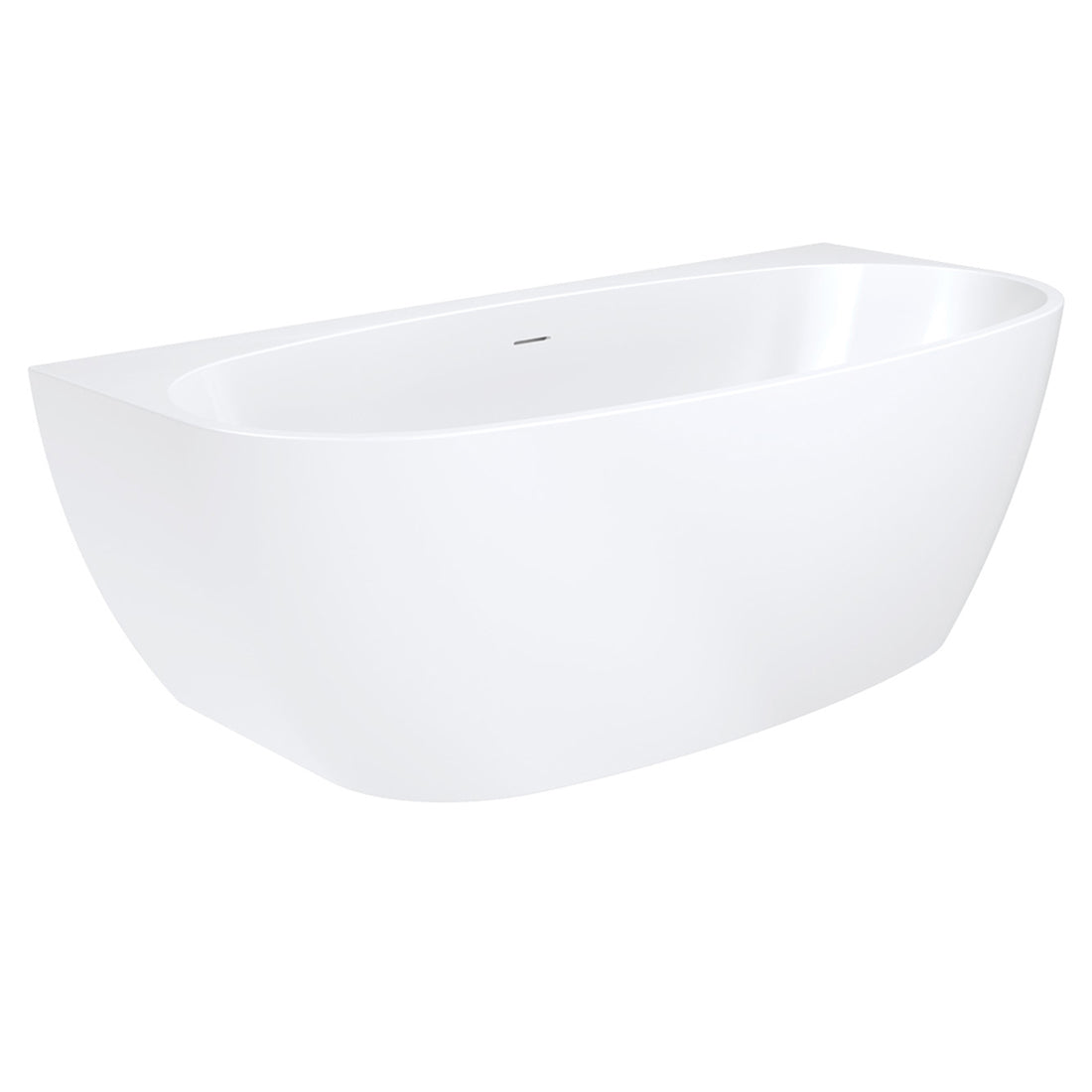 Fienza Keeto Back-to-Wall Acrylic Bath with Overflow, 1700mm