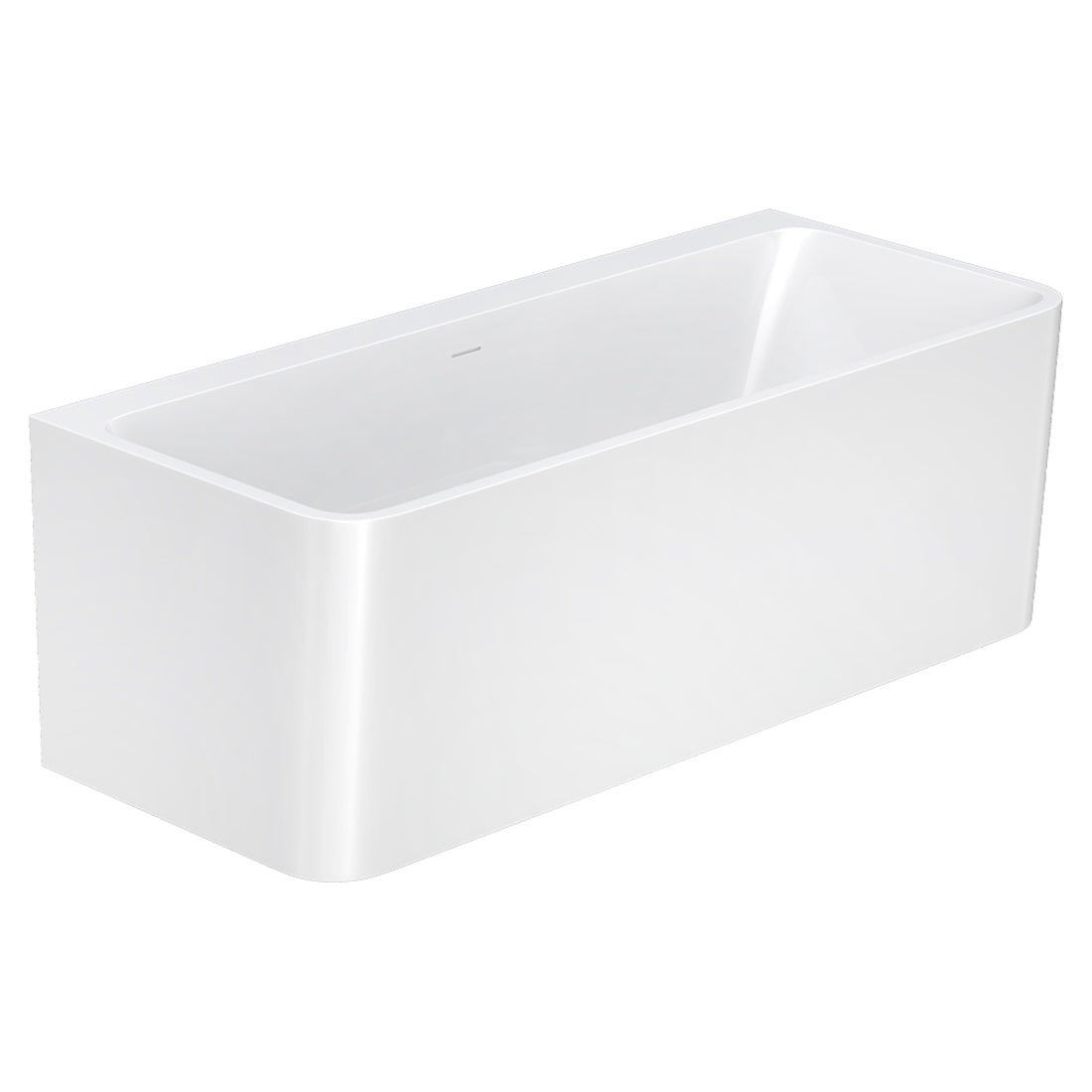 Fienza Delta Back-To-Wall Acrylic Bath with Overflow, 1700mm