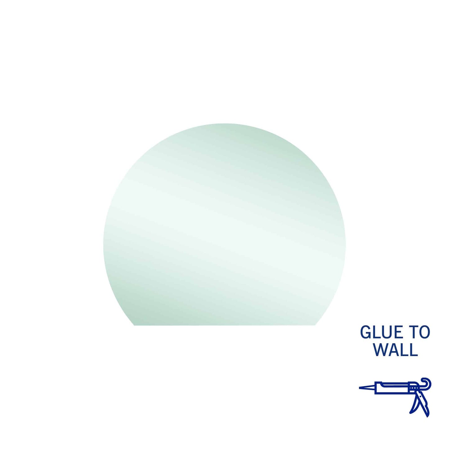 Hamilton D Shaped Polished Edge Mirror Glue-to-wall