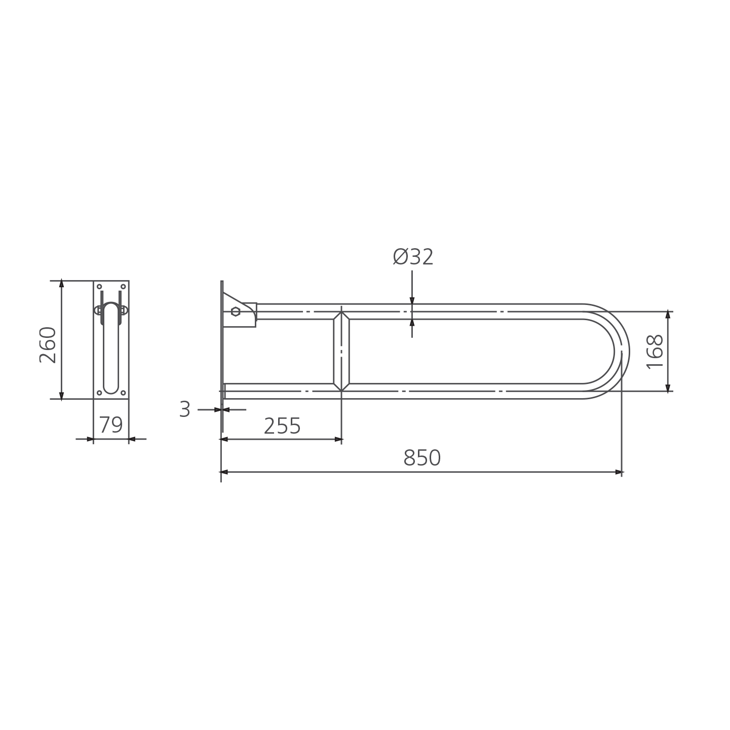 Holdfast Vertical Lock Grab Rail