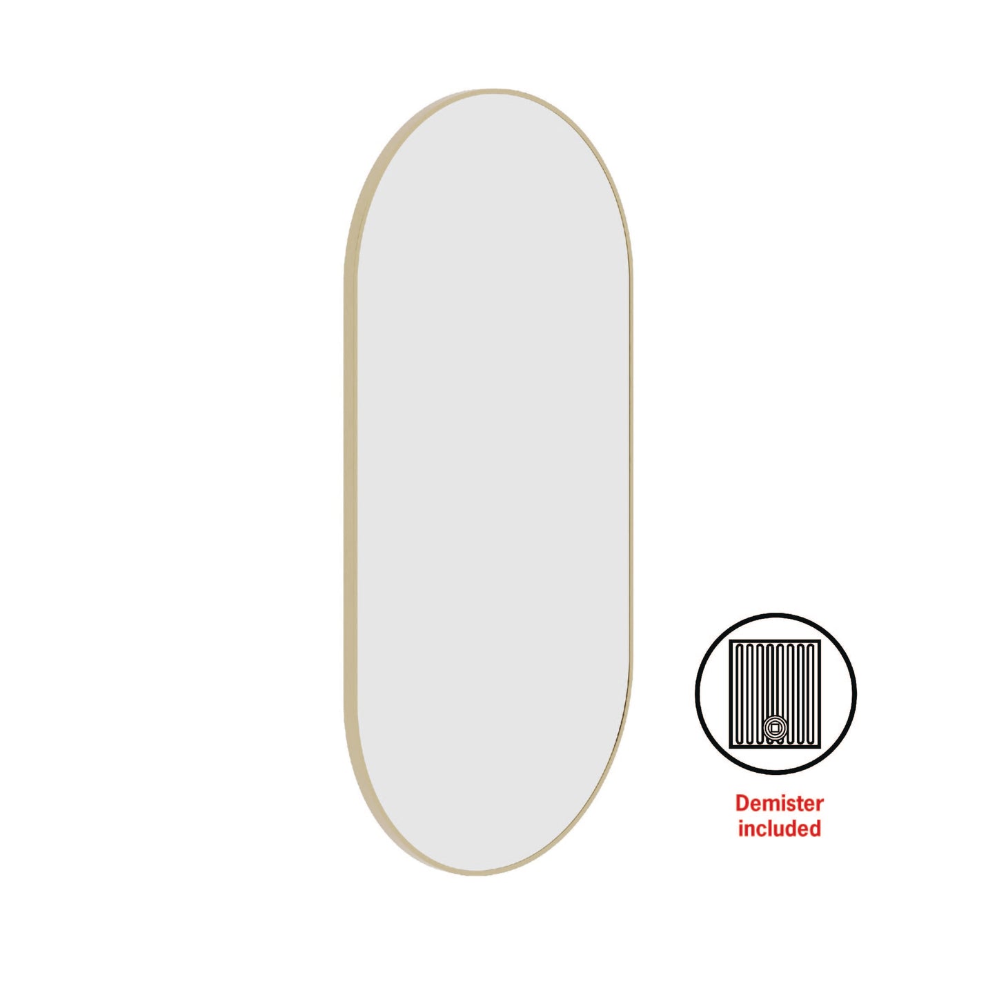 Havana Pill Gold Framed Mirror - Includes Mirror Demister