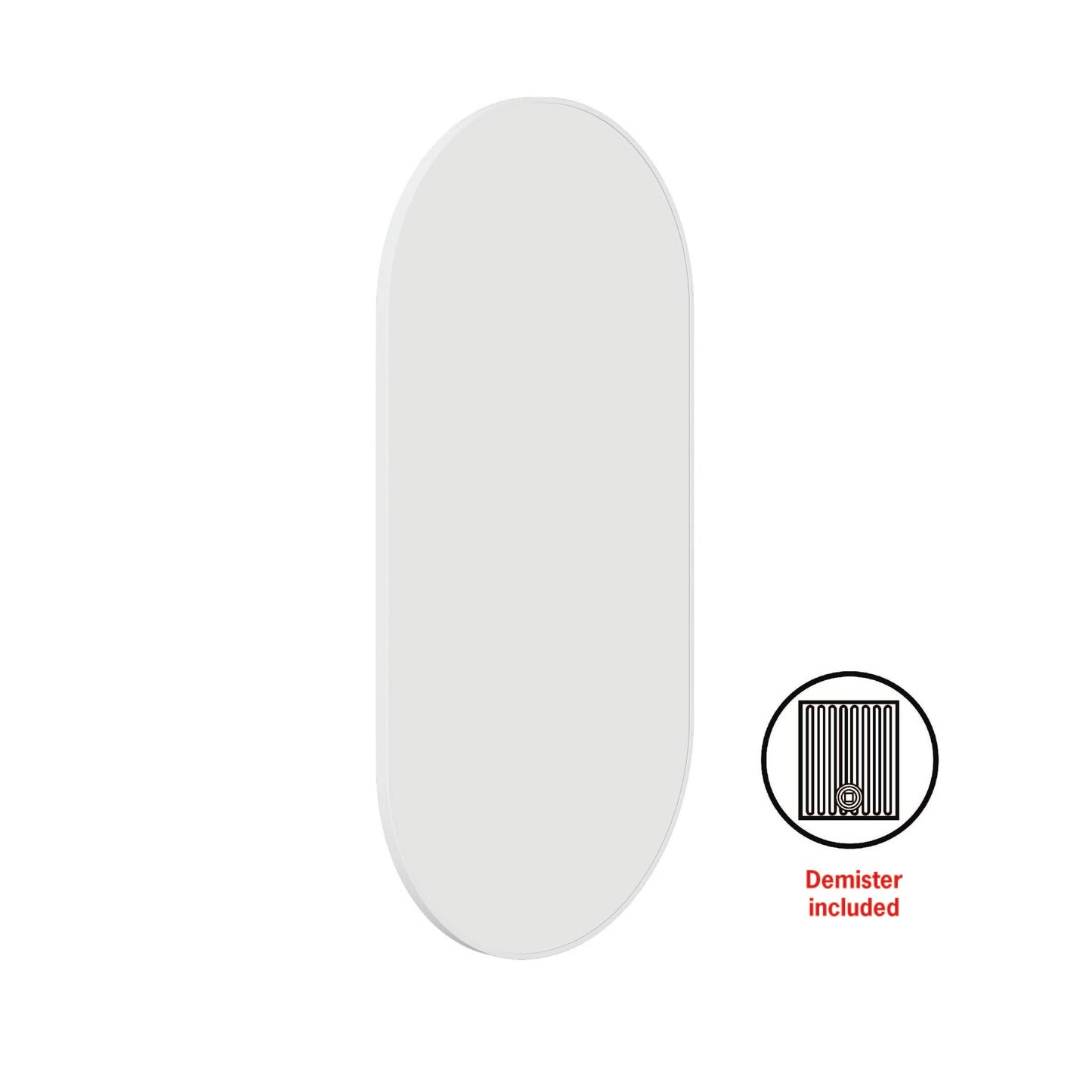 Havana Pill White Framed Mirror - Includes Mirror Demister